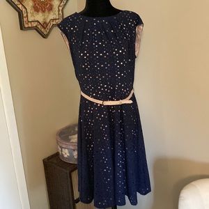 Navy patterned dress